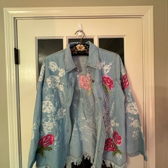 Vintage Drapers +Damon’s button up jacket embroidered lace/floral Size SMALL - Picture 4 of 14